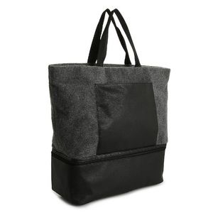 DSW Grey Felt Tote with Shoe Compartment